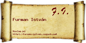Furman István névjegykártya